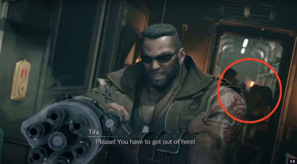 FF7R Tifa in the background